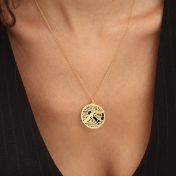 Precious Spot Map Silhouette Necklace [14 Karat Gold]