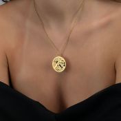 Precious Spot Map Silhouette Necklace [14 Karat Gold]