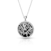 Precious Spot Silhouette Map Necklace with Heart Diamond [Sterling Silver]