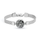 Erinnerungskreis Silhouette Armband mit Kartenanhänger [Sterlingsilber] 
