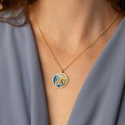 Talisa Aqua Silhouette Map Necklace [18K Gold Vermeil]