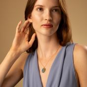 Talisa Aqua Silhouette Map Necklace [18K Gold Vermeil]