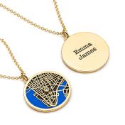Talisa Aqua Silhouette Map Necklace [18K Gold Vermeil]