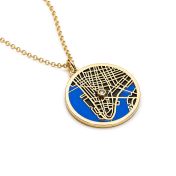 Talisa Aqua Silhouette Map Necklace [18K Gold Vermeil]
