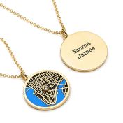 Talisa Aqua Silhouette Map Necklace [18K Gold Vermeil]