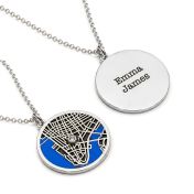 Talisa Aqua Silhouette Map Necklace
