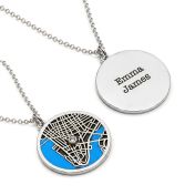 Talisa Aqua Silhouette Map Necklace