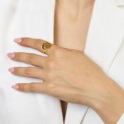 Erinnerungskreis Silhouette Karten Ring [750er vergoldet]