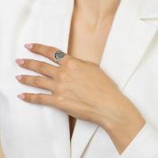 Erinnerungskreis Silhouette Karten Ring [Sterlingsilber]