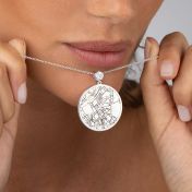 Precious Spot Engraved Map with Diamond [Sterling Silver]