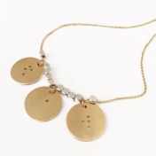 Classic Round Initial Braille Necklace - Gold Plated