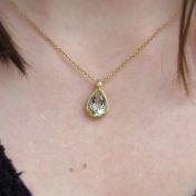 Green Amethyst Drop Necklace [18K Gold]