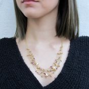 Tranquil Pebbles Rhodolite Necklace [18K Gold]