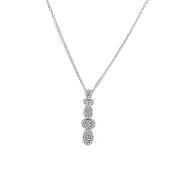 Stacked Stones Necklace [18K White Gold]