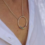 Collar Arcoíris Amor de Padres con Efecto Martillado [Plata de Ley]