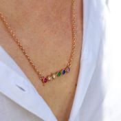 Collar Talisa Estrellas Arcoíris Horizontal [Bañado en Oro Rosa]