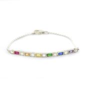 Rainbow Dazzling Love Bracelet [Sterling Silver]
