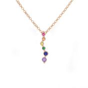 Rainbow Stream of Love Necklace [Rose Gold Plated]