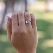 Bague Rayons de Lumière avec Pierres de Naissance et Noms [Argent 925]
