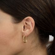 Bold Rectangle Hoop Earrings [18K Gold Vermeil]