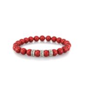 Bracelet en Jade Rouge avec Prénoms pour Femme