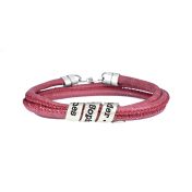 Family Name Bracelet - Red Suede [Sterling Silver]