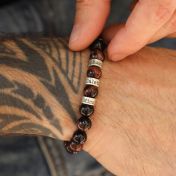Red Tiger Eye Men Name Bracelet
