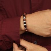 Rode Tijgeroog Naam Armband voor Mannen