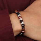Rode Tijgeroog Naam Armband voor Mannen