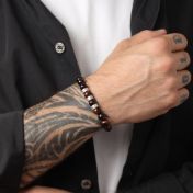 Rode Tijgeroog Naam Armband voor Mannen