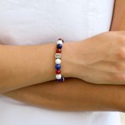 Bracciale Classico da Donna Rosso Bianco e Blu [Argento 925]
