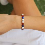 Bracciale Classico da Donna Rosso Bianco e Blu [Argento 925]