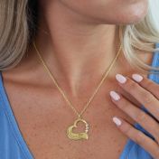 Collier du Coeur Résilient avec Pierre de Naissance et Noms [Plaqué Or 18ct]