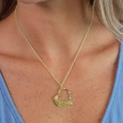 Collier du Coeur Résilient avec Pierre de Naissance et Noms [Plaqué Or 18ct]
