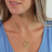 Collier du Coeur Résilient avec Pierre de Naissance et Noms [Plaqué Or 18ct]