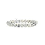 Bracelet Howlite Classique pour Homme - Argent 925