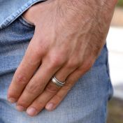 Anillo Clásico Coordenadas para Hombre - Plata de Ley
