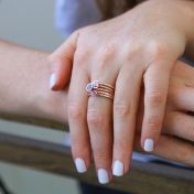 Bague Anneaux de l’Amour Martelée [Plaqué Or Rose 18ct]