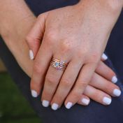 Bague Anneaux de l’Amour Martelée [Plaqué Or Rose 18ct]