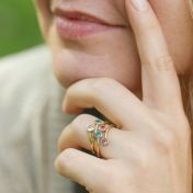Roots Of Love Ring – 3 Stones [Gold Plated]