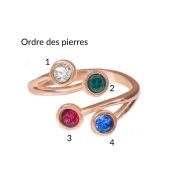 Bague Racines d’Amour – 4 Pierres [Plaqué Or Rose 18ct]