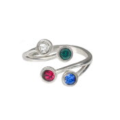 Anello Radici d'Amore e Pietra di Nascita - 4 Pietre [Argento 925]