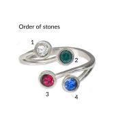 Roots Of Love Ring - 4 Birthstones [Sterling Silver]