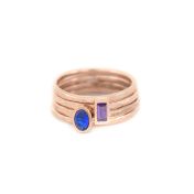 Bague Anneaux de l’Amour Martelée [Plaqué Or Rose 18ct]