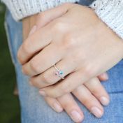 Anillo Raíces del Amor - 2 Piedras de Nacimiento [Plata de Ley]
