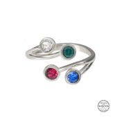 Anello Radici d'Amore e Pietra di Nascita - 4 Pietre [Argento 925]