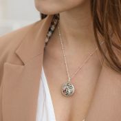 Collier Arbre de Vie avec Prénoms et Pierres de Naissance [Argent 925] 