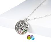 Collier Cercle de la Mère avec Pierres de Naissance [Argent 925]
