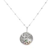 Collier Cercle de la Mère avec Pierres de Naissance [Argent 925]