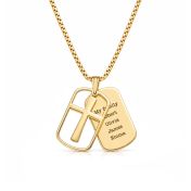 Sacred Cross Tag Men Name Necklace [18K Gold Vermeil]